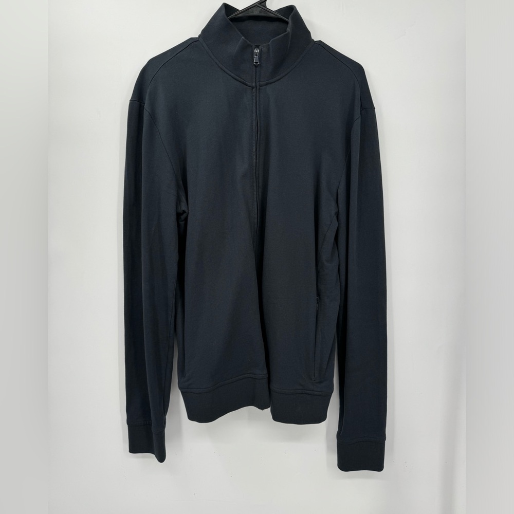 Armani Jeans XXL Track Jacket Mens Black Full‎ Zip Eagle Logo Back 7V6M09 5J45Z